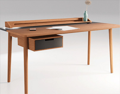 Honoré Desk 3D modeling