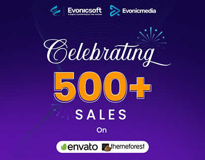 Celebrating 500+ sales on Envato - Themeforest