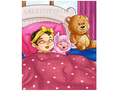 Teddy bear children book illustration