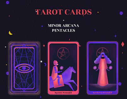 Illustrated Tarot Cards Minor Arcana Pentacles