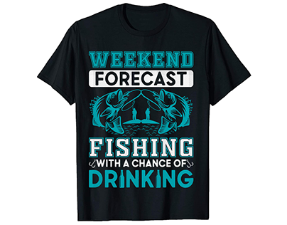 Weekend Forecast Fishing T-Shirt Design Bundle