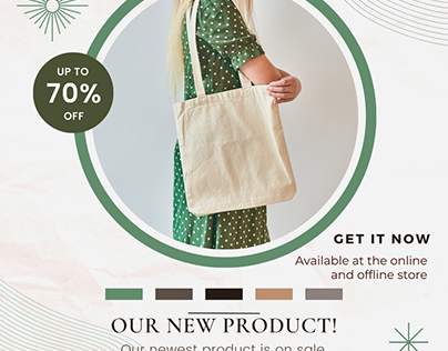 Green Earthtone Tote Bag Product Instagram Post