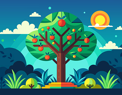 2d design background is tree