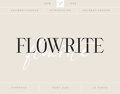 FREE! Flowrite Modern Font Duo - 13 fonts