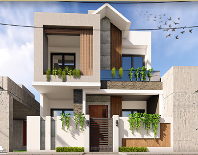 Designing house facade 7.5m in Zakho