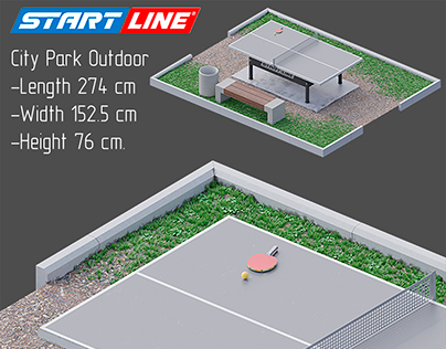 3D MODEL Start Line City Park Outdoor