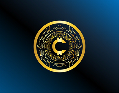 crypto token bitcoin technology badge coin logo