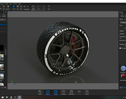 Rim rendering and UV mapping of decals in Keyshot.