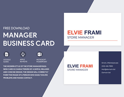 Free Editable Online Manager Business Card Template