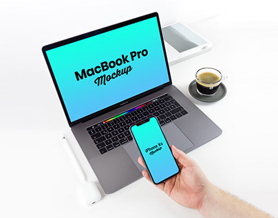 Free iPhone Xs & Macbook Pro Mockup PSD