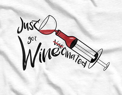 Winecinated - Vaccine for Wine Lovers (T-Shirt Design)