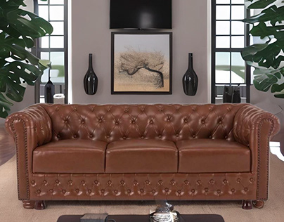 Elton 3 Seater Sofa In Brown Colour