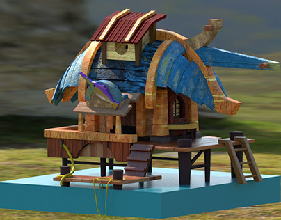 3d Water House Modeling & Texturing