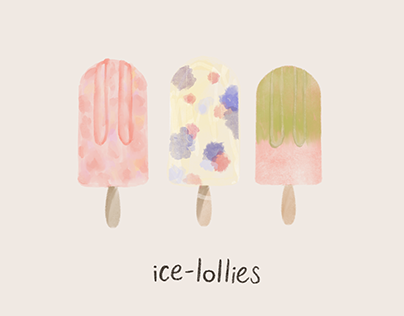 Watercolor ice lollies