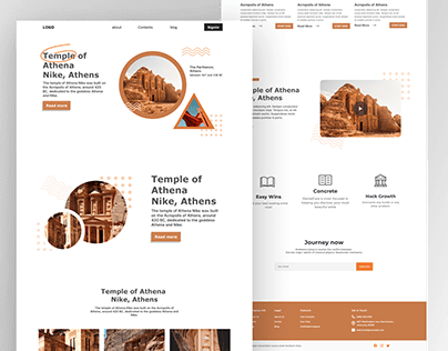 Temple of Athens Landing Page Design