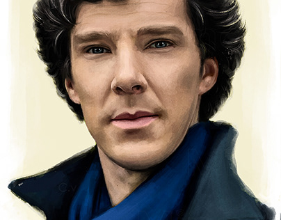 Digital watercolor painting ( Benedict Cumberbatch )