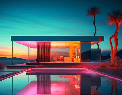 Desert Residence, Oasis of Modernity (AI)