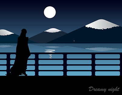 Dreamy Night | landscape | illustration