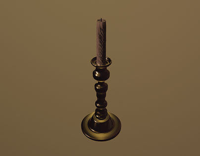 Old Brass Candle - 3D Asset