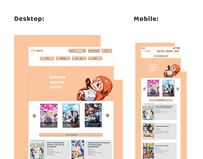 Anime Website on Behance