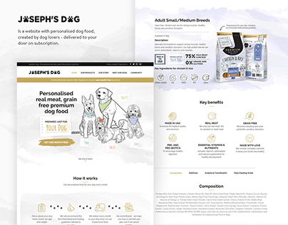 Joseph's Dog - Dog food website design | UI/UX design