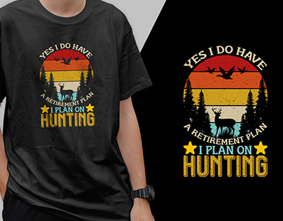 Retro Hunting T-Shirt Design