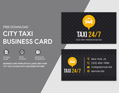 Free Editable Online City Taxi Business Card Template