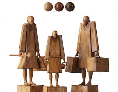 Family sculptures 3D model