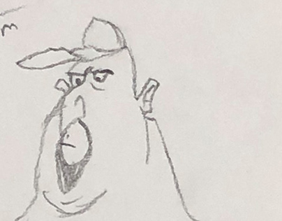 Sketch of A Fat man Drinking juice