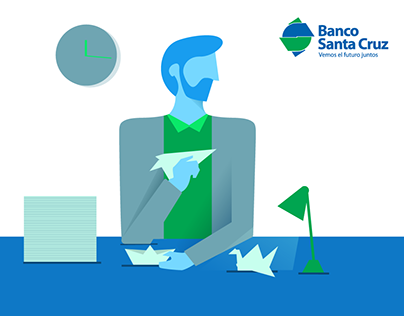 Flat Illustration - Banco Santa Cruz