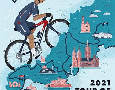 Tour of Britain Cycling Poster