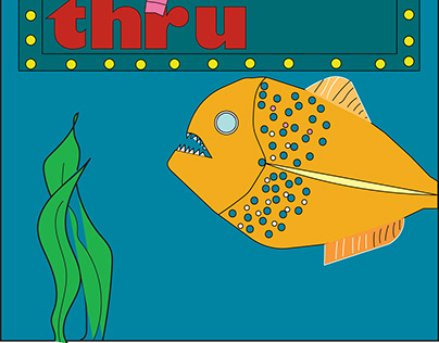 Piranha Drive thru coloring page