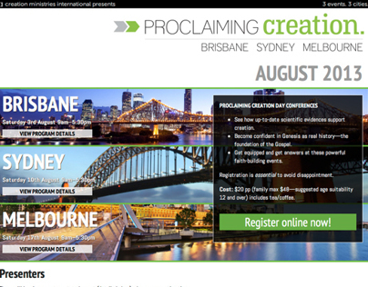 Proclaiming Creation conference series webpage