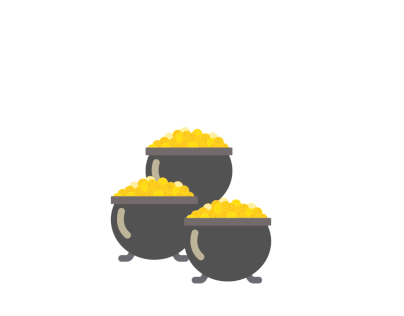 3 Pots of Gold GIF Animation