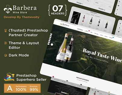 Barbera - Wine Store PrestaShop Template | Web Design