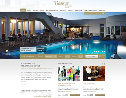 O'Callaghan Hotels User Interface Design