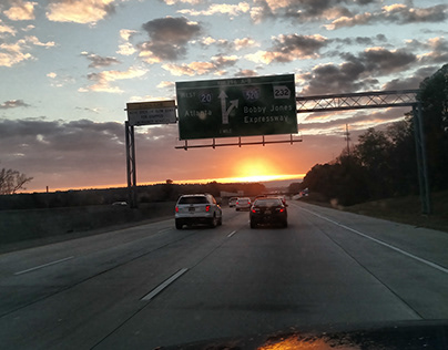 Sunset on I-20