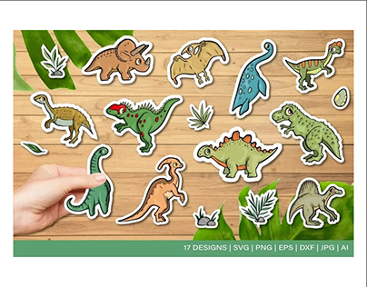 Dinosaurs bundle - Printable Stickers