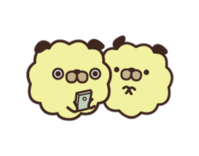 Pug Corn Popcorn - Character Design and LINE Stickers