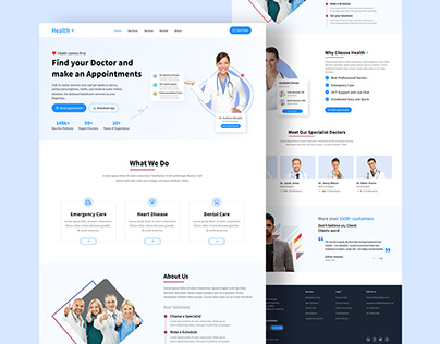 Medical Website Landing Page ui, ui design, uiux design