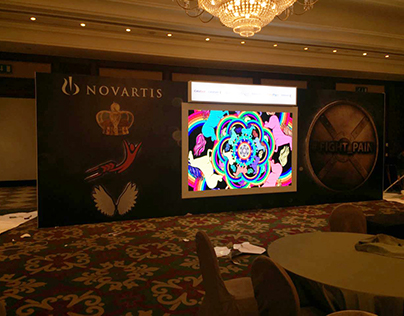 Novartis event stage & Photo Booth
