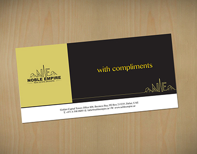 Complimentary Slip for Noble Empire Dubai