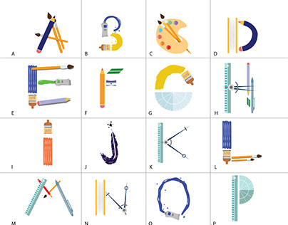 ABC , artistic alphabet.
