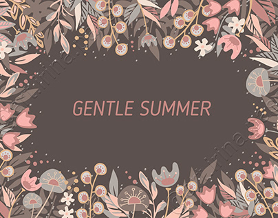 set of floral patterns and cliparts "gentle summer"