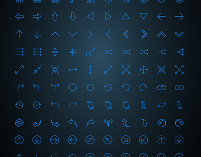 Set of icons divided by category