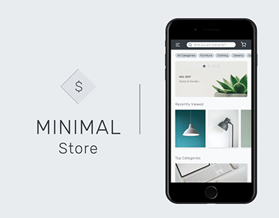 "Minimal Store" App Design + Prototype mode