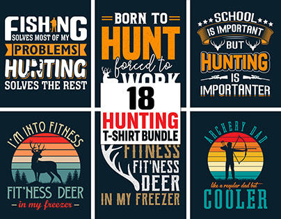 Hunting T-shirt Design Collection and Bundle.