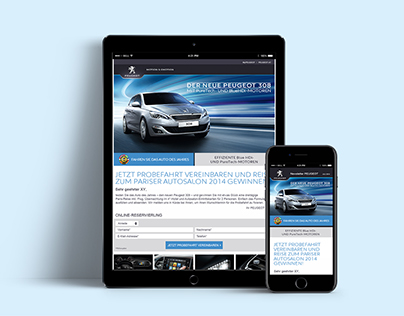Peugeot 308 • Newsletter & Gewinnspielseite