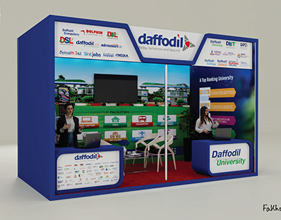 Minimal 3D booth design for US trade show 2024|Daffodil