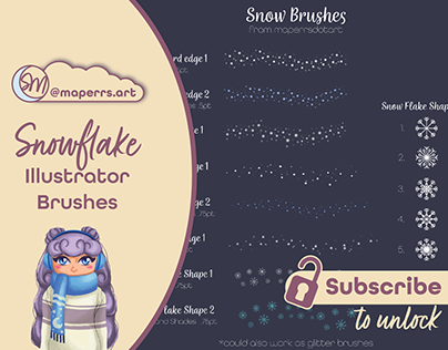 Snowflake Illustrator Brushes (Subscriber)